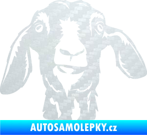 Samolepka Koza 003 pravá 3D karbon bílý