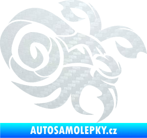 Samolepka Kozoroh 003 pravá 3D karbon bílý