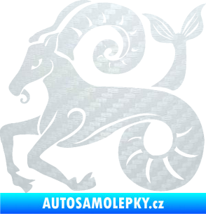 Samolepka Kozoroh 005 levá 3D karbon bílý
