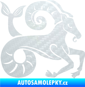 Samolepka Kozoroh 005 pravá 3D karbon bílý