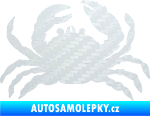 Samolepka Krab 001 pravá 3D karbon bílý