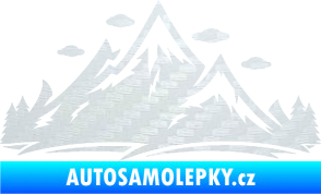 Samolepka Krajina hory 002 levá 3D karbon bílý