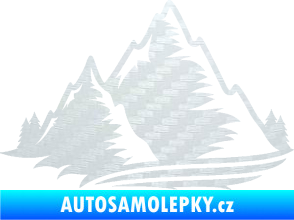Samolepka Krajina hory 003 levá 3D karbon bílý
