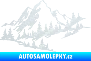 Samolepka Krajina hory 007 pravá 3D karbon bílý