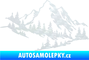 Samolepka Krajina hory 007 levá 3D karbon bílý