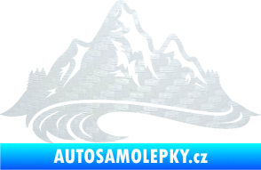 Samolepka Krajina hory 008 levá 3D karbon bílý