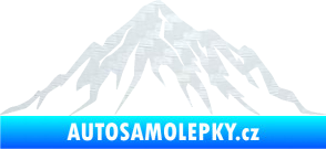 Samolepka Krajina hory 010 pravá 3D karbon bílý