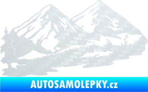 Samolepka Krajina hory 012 levá 3D karbon bílý