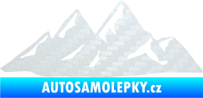Samolepka Krajina hory 014 pravá 3D karbon bílý