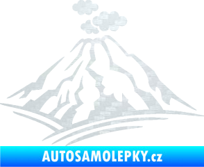 Samolepka Krajina hory 018 pravá 3D karbon bílý