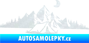 Samolepka Krajina hory 023 pravá kempování 3D karbon bílý