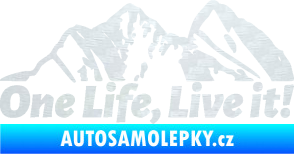 Samolepka Krajina hory 029 levá 3D karbon bílý