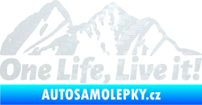 Samolepka Krajina hory 029 pravá 3D karbon bílý