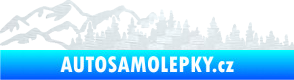 Samolepka Krajina hory 030 levá 3D karbon bílý