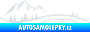 Samolepka Krajina hory 036 levá 3D karbon bílý