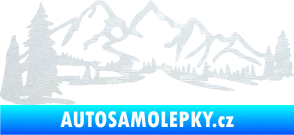 Samolepka Krajina hory 038 levá 3D karbon bílý