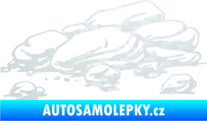Samolepka Krajina kameny 001 3D karbon bílý