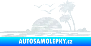 Samolepka Krajina moře 001 pravá karavan na cestách 3D karbon bílý