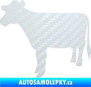 Samolepka Kráva 001 levá 3D karbon bílý