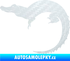Samolepka Krokodýl 001 levá 3D karbon bílý