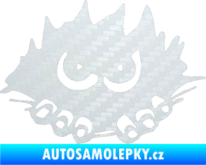 Samolepka Kuk 002 levá šmírák 3D karbon bílý