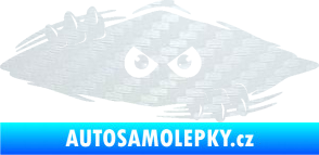 Samolepka Kuk 003 pravá šmírák 3D karbon bílý