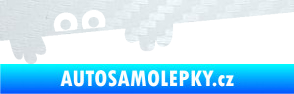 Samolepka Kuk 008 levá šmírák 3D karbon bílý