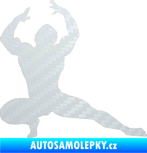 Samolepka Kulturista 009 pravá 3D karbon bílý