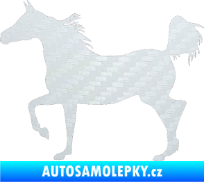 Samolepka Kůň 009 levá 3D karbon bílý
