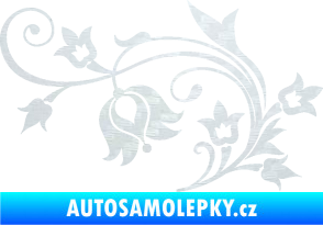 Samolepka Květina dekor 002 levá 3D karbon bílý