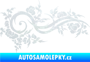 Samolepka Květina dekor 013 pravá 3D karbon bílý