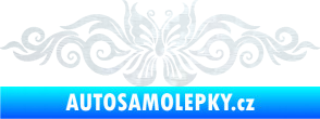 Samolepka Květina dekor 017 motýl 3D karbon bílý