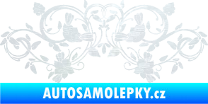 Samolepka Květina dekor 026 3D karbon bílý