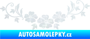 Samolepka Květina dekor 045 pravá ibišky 3D karbon bílý