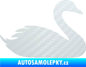 Samolepka Labuť 001 pravá 3D karbon bílý