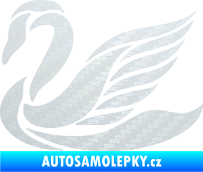 Samolepka Labuť 005 levá 3D karbon bílý