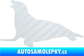Samolepka Lachtan 002 levá 3D karbon bílý