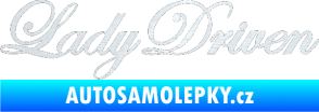 Samolepka Lady driven 003 nápis v řádce 3D karbon bílý