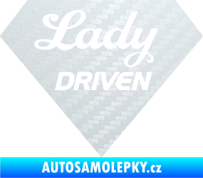 Samolepka Lady driven diamant 3D karbon bílý