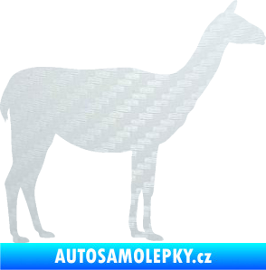Samolepka Lama 001 pravá 3D karbon bílý