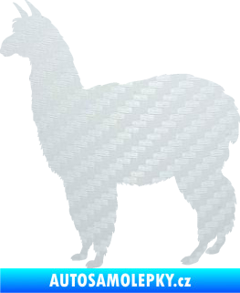 Samolepka Lama 002 levá alpaka 3D karbon bílý