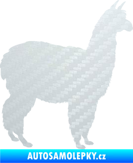 Samolepka Lama 002 pravá alpaka 3D karbon bílý