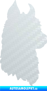 Samolepka Lama 006 pravá silueta 3D karbon bílý
