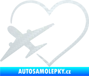 Samolepka Láska k létání 001 levá 3D karbon bílý