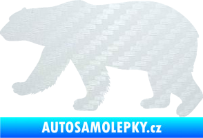 Samolepka Lední medvěd 002 levá 3D karbon bílý