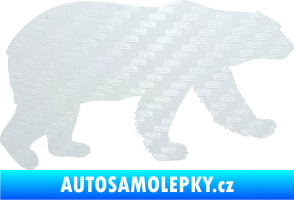 Samolepka Lední medvěd 002 pravá 3D karbon bílý