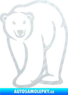 Samolepka Lední medvěd 004 levá 3D karbon bílý