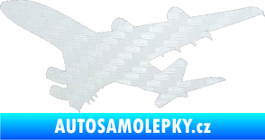 Samolepka Letadlo 002 levá 3D karbon bílý