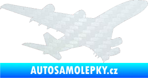 Samolepka Letadlo 002 pravá 3D karbon bílý