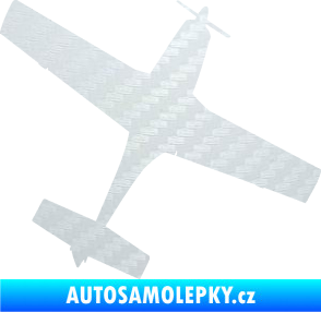 Samolepka Letadlo 003 pravá 3D karbon bílý